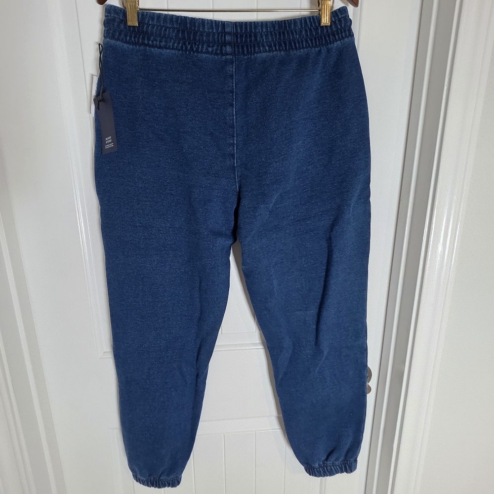 NWT Gap Blue Denim Look‎ Sweatpants Joggers Sz Medium - Picture 3 of 6